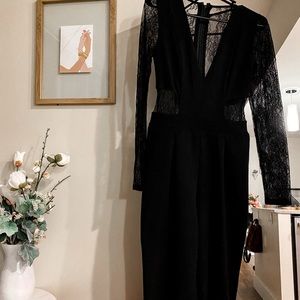 Express Black Lace Jumpsuit